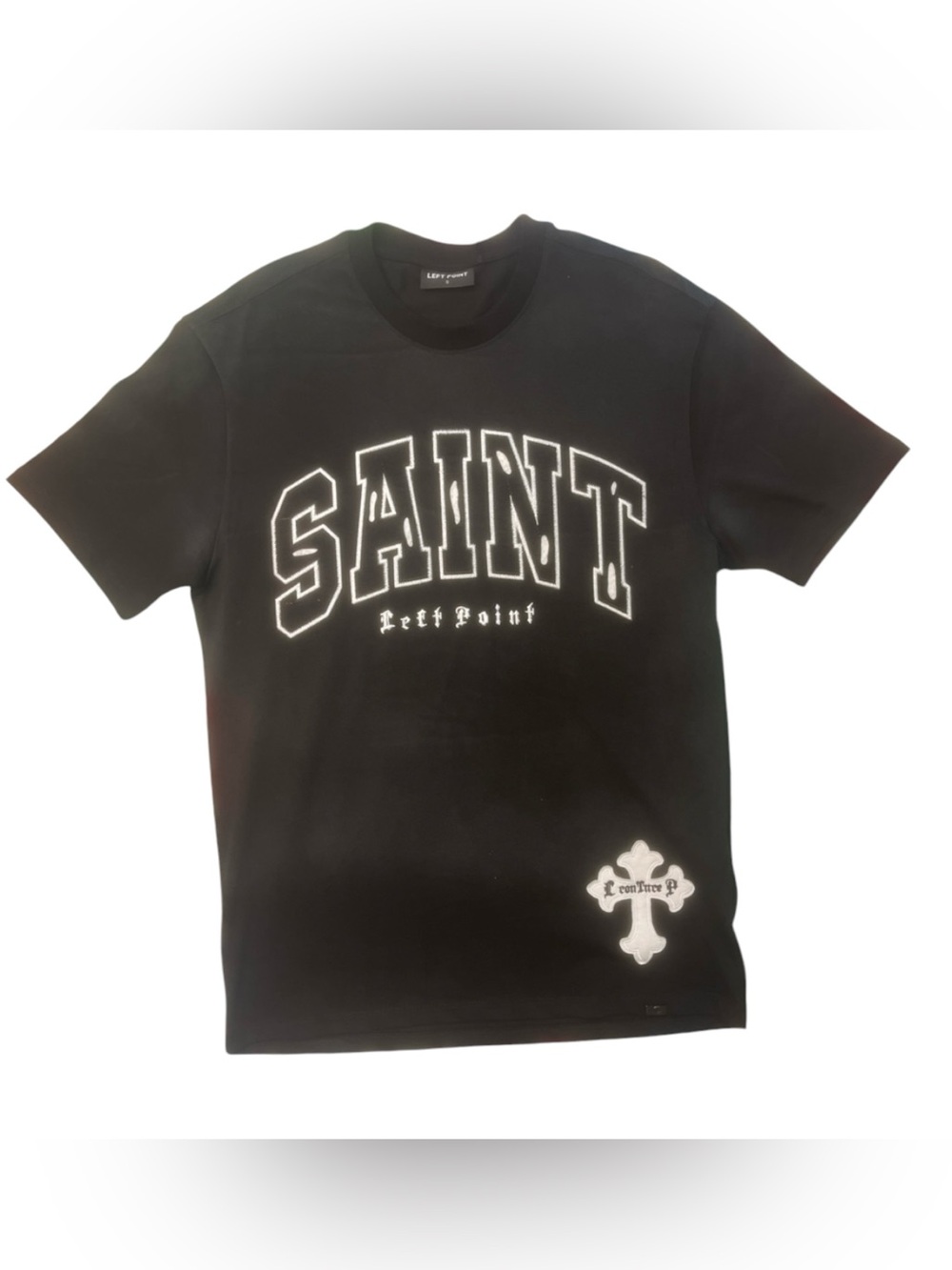 Sz small Saint Graphic Crewneck T-Shirt - Black